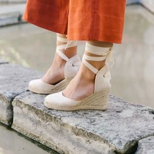 Wedge Lace-Up Espadrille Sandal (Size 8)